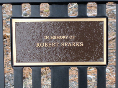 Plaque on the bench