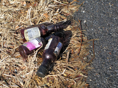 Bottle litter downtown