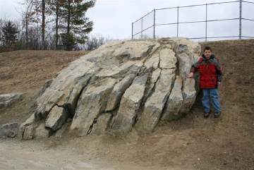rock outcrop at Mill Pond School