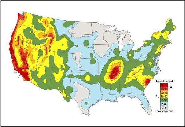 U.S. Geological Survey Earthquake Probability Map