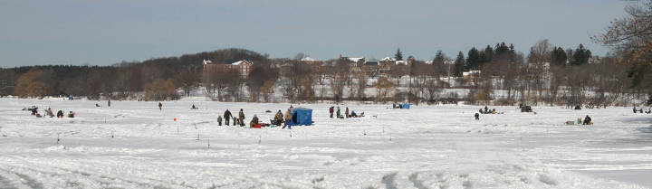 ice fishing on Lake Chauncy